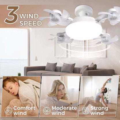 🔥🌀 Mennyezeti ventilátor beépített LED lámpával, praktikus távirányítóval otthoni szobákhoz ✨