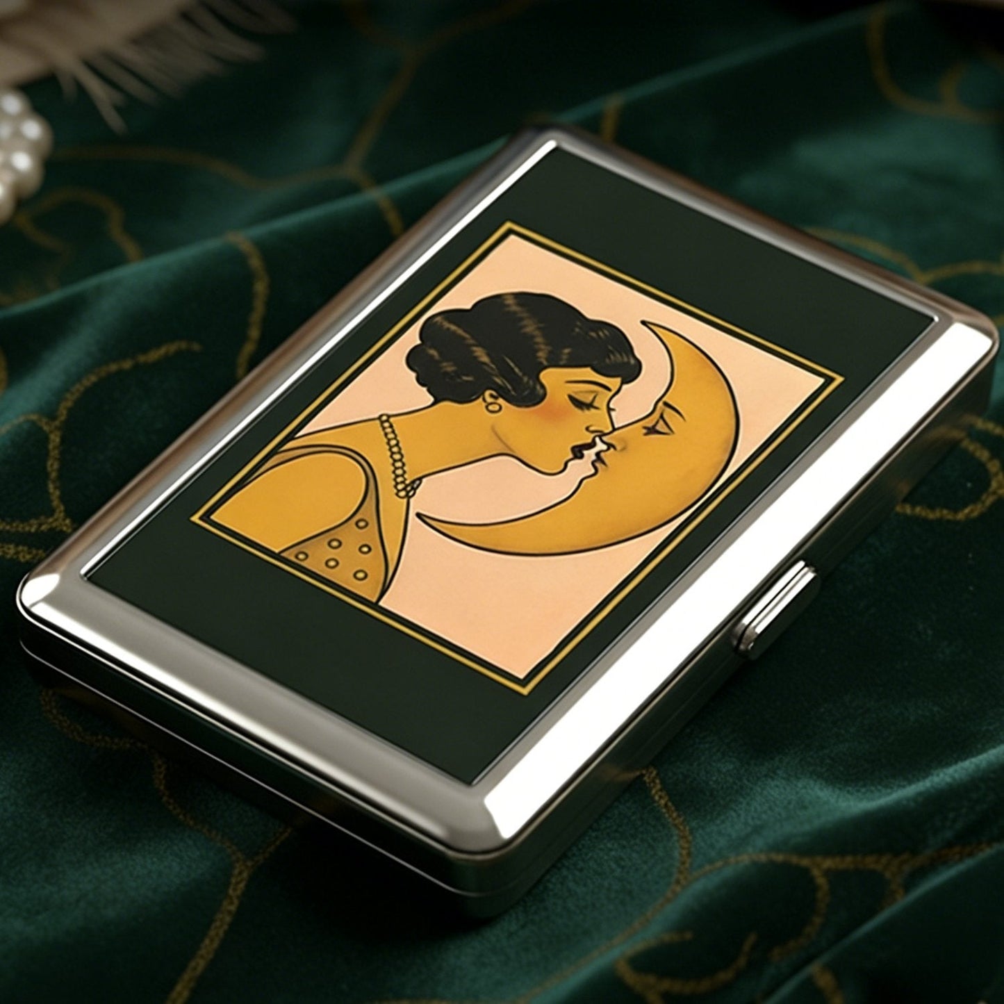 🎁Retro art deco stílusú, többfunkciós kártyatárca és pénztartó, RFID-lopásgátló funkcióval