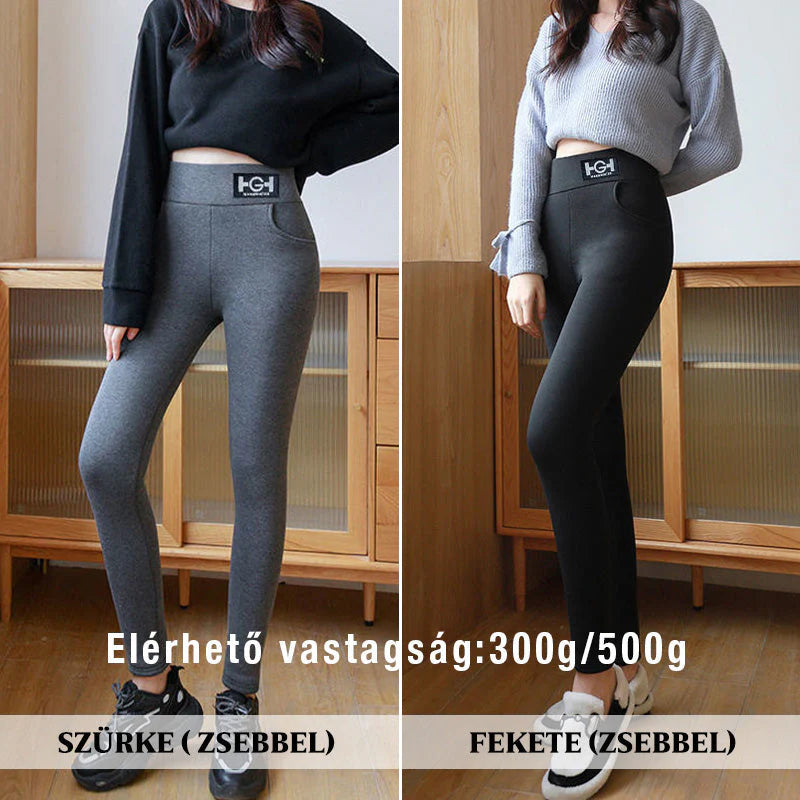Divatos női termikus kasmír skinny nadrág