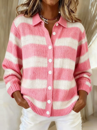 Mindennapi csíkos kardigán