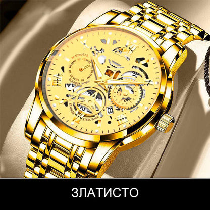 🔥Férfi vízálló római számlapos áttört automata mechanikus karóra⌚