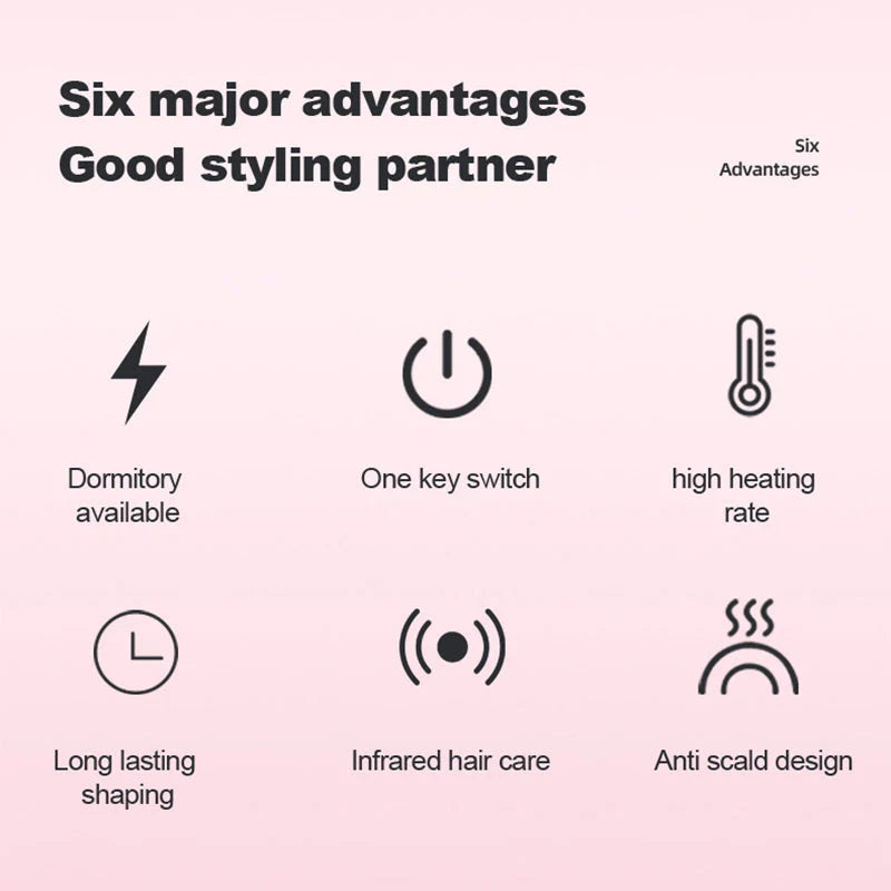 2v1 žehlička na vlasy a kulma – iónový hrebeň na úpravu vlasov proti obareniu, rýchle nahrievanie, nastaviteľná teplota (vhodná pre všetky typy vlasov)