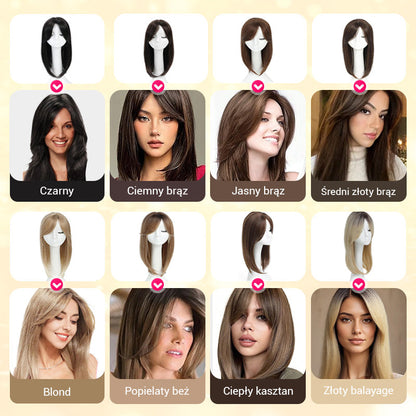 Felső réteges frufru paróka ritkuló hajjal rendelkező nőknek