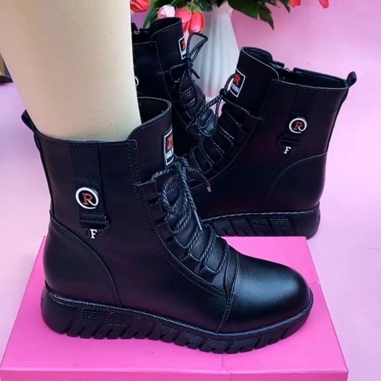 🔥Utolsó akció - 50% kedvezmény - női meleg, csúszásgátló bőr bokacsizma