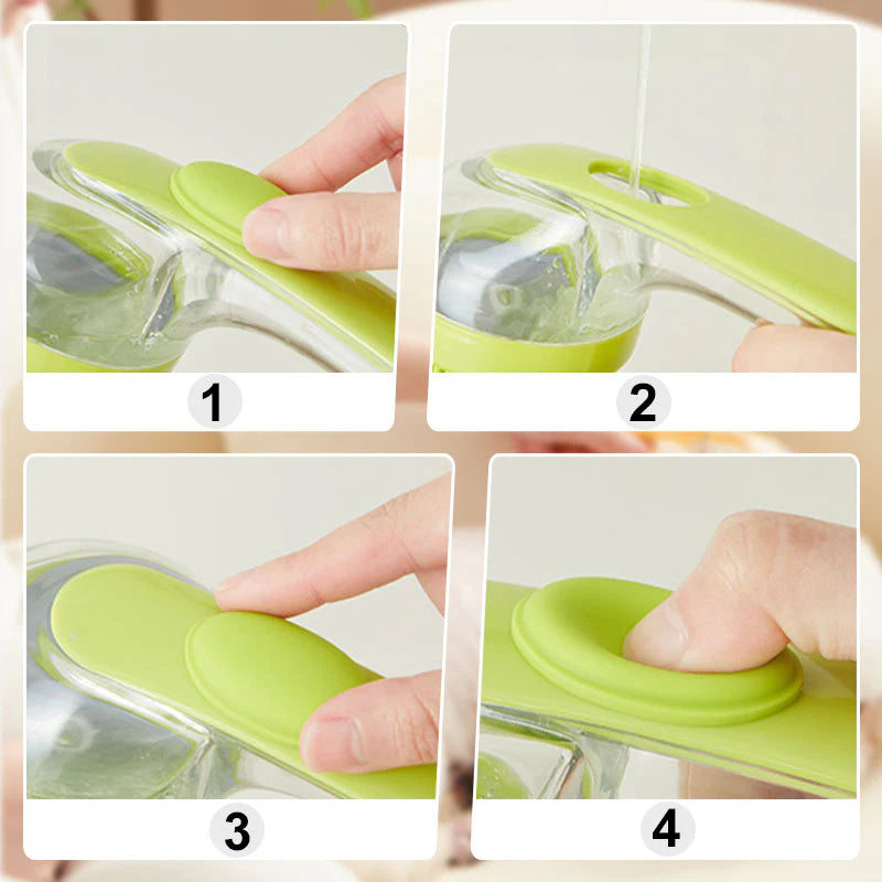 🛁🐾 Háziállat-fürdető kefe szappanadagolóval – Hosszú nyél, hajolás nélkül, puha és hatékony, könnyű fürdetés otthon 🧼✨