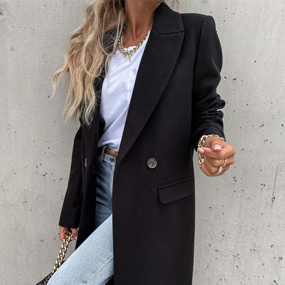 🧥Női téli hosszú gyapjúkabát