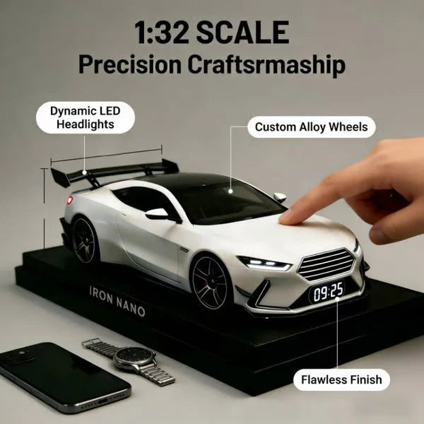 60% kedvezmény!! [Legjobb karácsonyi ajándék] Szuperautó ébresztőóra – GTR realisztikus motorral és fényeffektekkel