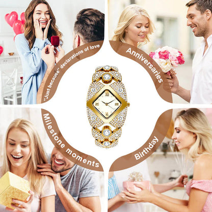 Női retró kvarcóra csillogó strasszokkal⌚