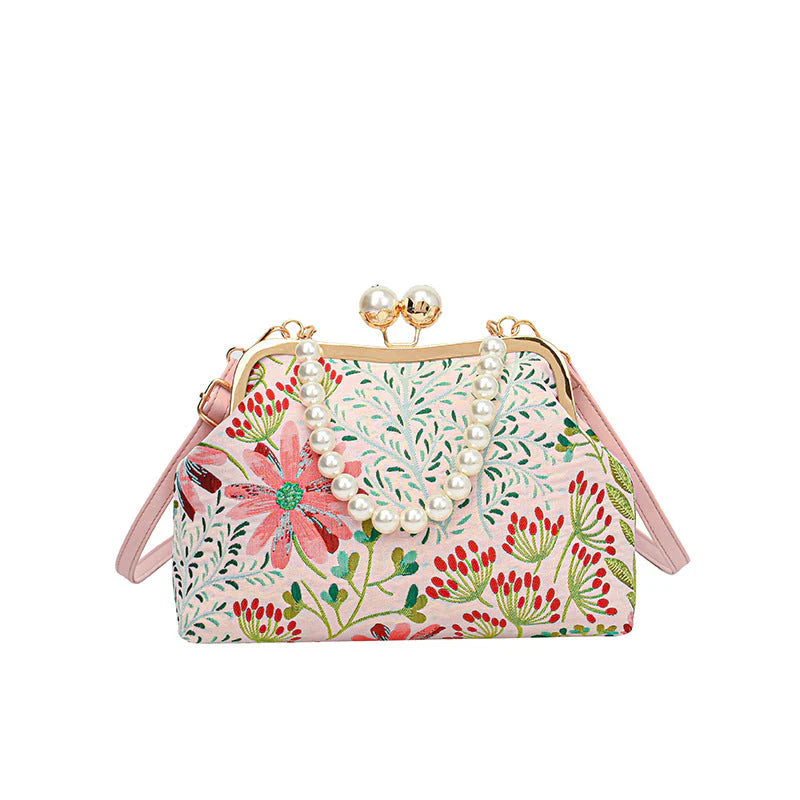 Floral Shell-Shaped Shoulder Bag – Elegant Design, Versatile Chain Strap, Spacious & Stylish