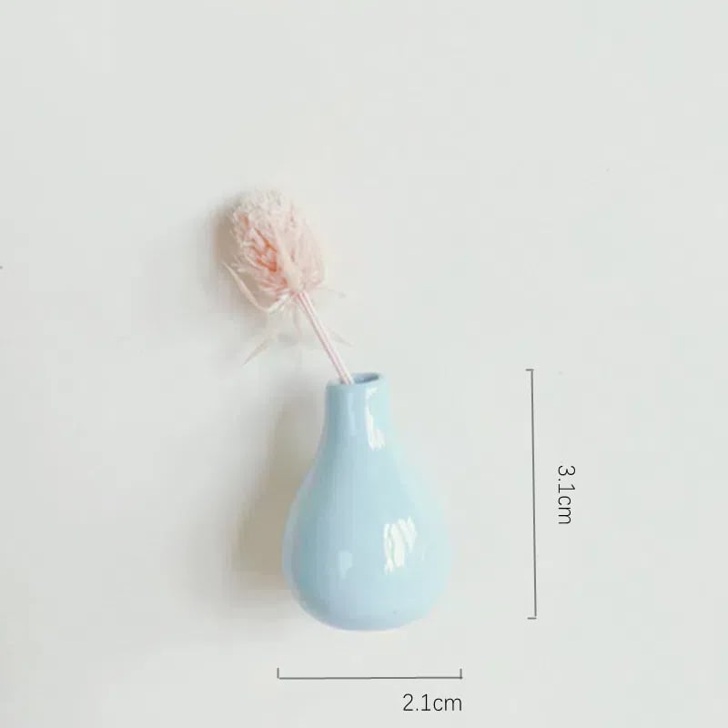 🎁🌸 Mini kerámia váza hűtőmágnes