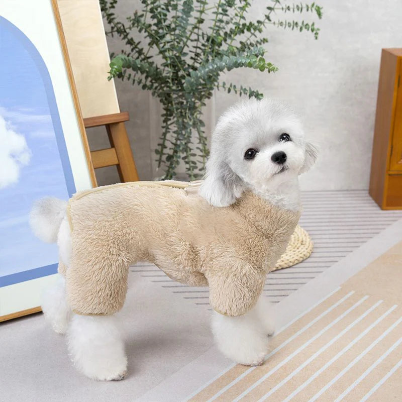 Téli kutyakabát hátul cipzárral