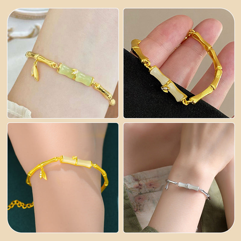 🌿Bambusowa bransoletka z jadeitu Hetian🎍