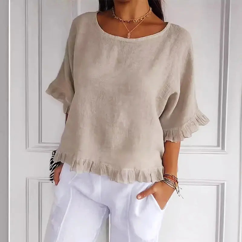 【M-2XL】🌿Letni bawełniany lniany top o luźnym kroju