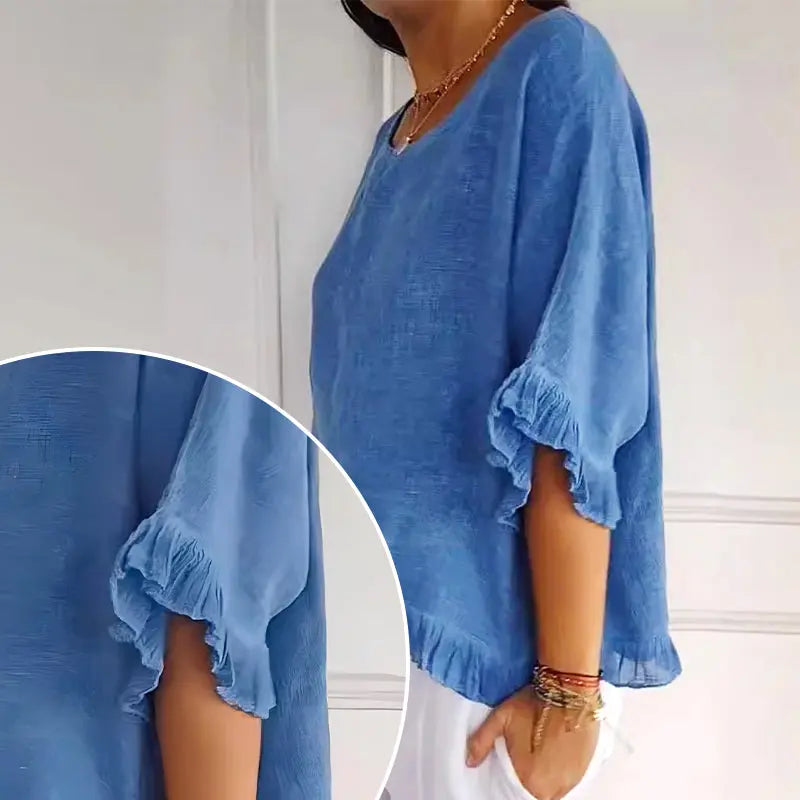 【M-2XL】🌿Letni bawełniany lniany top o luźnym kroju