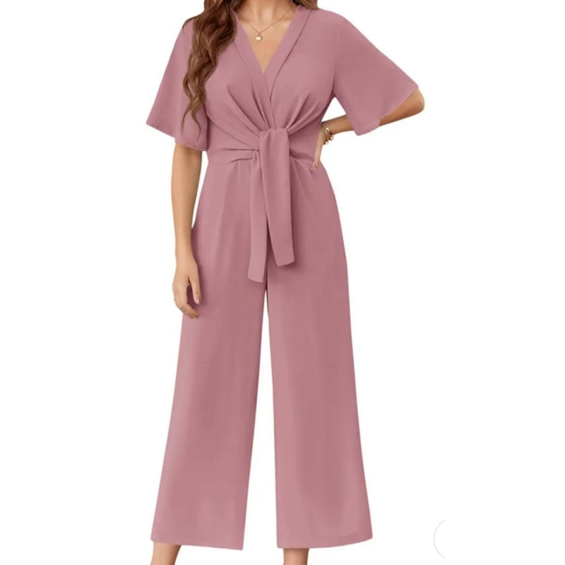 🌸Elegancki damski kombinezon z szerokim