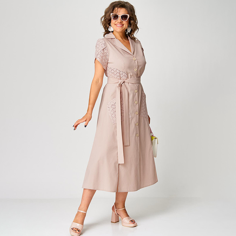 👗✨Damskie sukienki na co dzień z dekoltem w szpic i wiązaniem w talii
