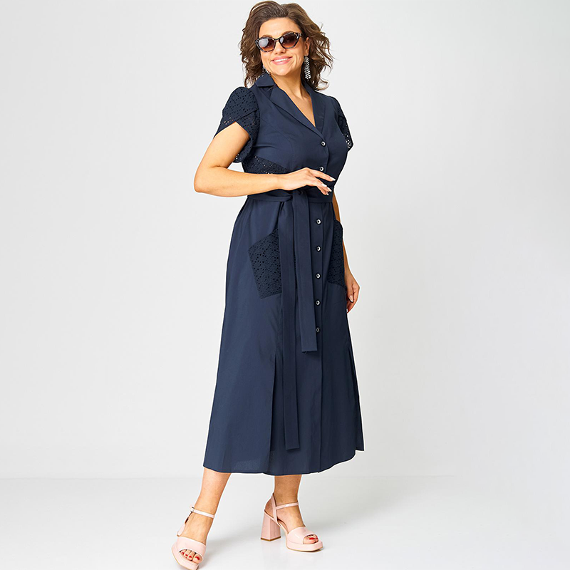 👗✨Damskie sukienki na co dzień z dekoltem w szpic i wiązaniem w talii