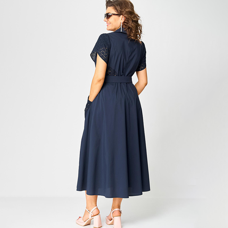 👗✨Damskie sukienki na co dzień z dekoltem w szpic i wiązaniem w talii