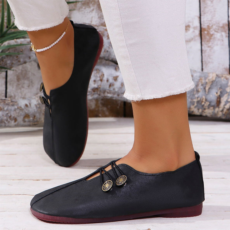 2025 Nowe płaskie buty damskie z miękkiej skóry