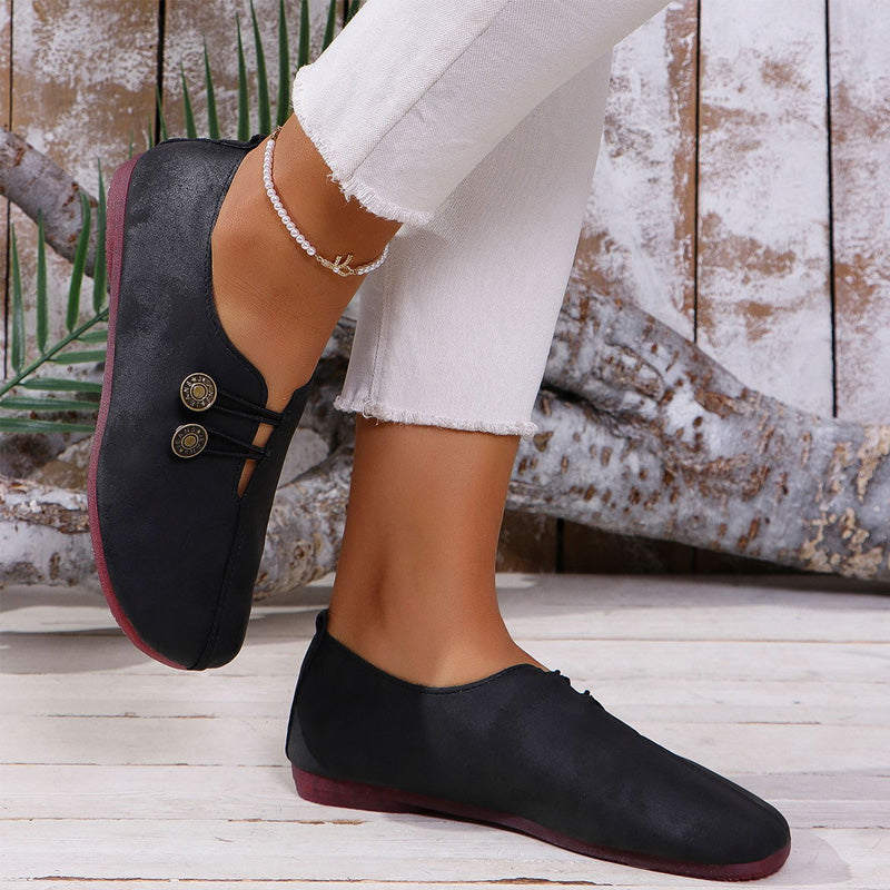 2025 Nowe płaskie buty damskie z miękkiej skóry