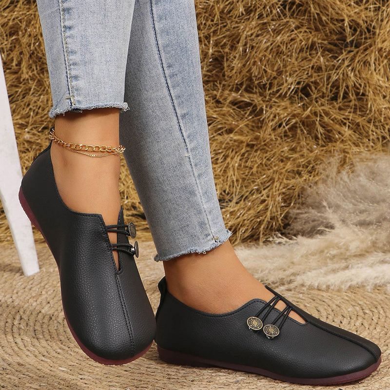 2025 Nowe płaskie buty damskie z miękkiej skóry