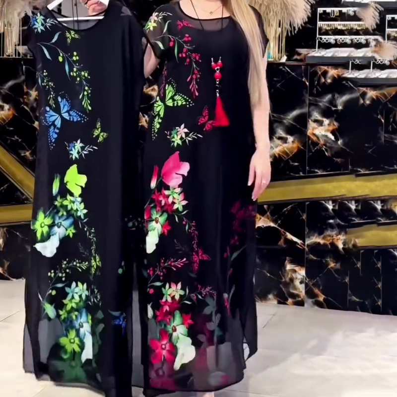 ✨👗【M-4XL】Eleganckie tiulowe sukienki w kwiaty dla kobiet