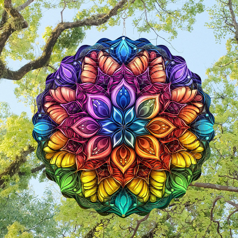 🌺3D színes forgó szélcsengő – 🏠Kerti függődísz