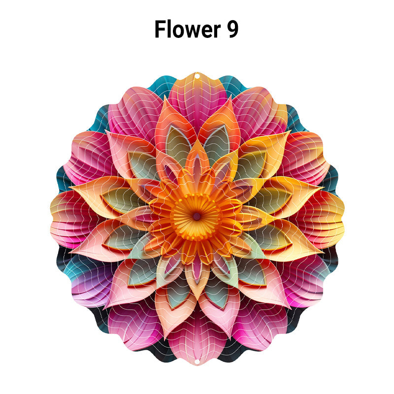 🌺3D színes forgó szélcsengő – 🏠Kerti függődísz