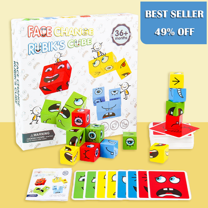 🧩 5D Puzzle Oktatási Arcok Változó Családi Játék