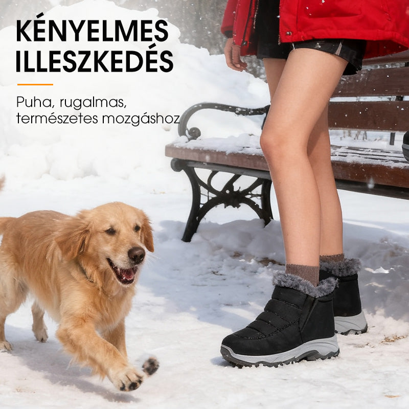 Plüssbéléssel Megerősített Vastag Téli Hócsizma