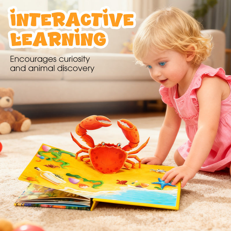 ✨【Kids' 3D Pop-Up Animal Book - Interaktív korai tanulás nélkülözhetetlen】✨