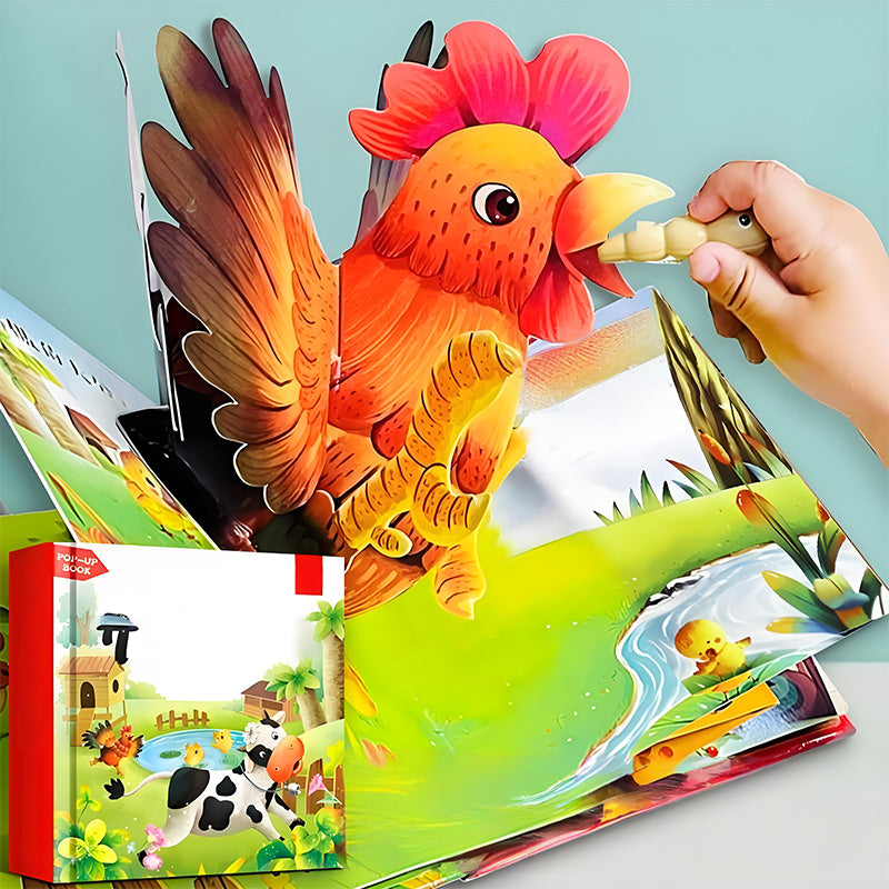 ✨【Kids' 3D Pop-Up Animal Book - Interaktív korai tanulás nélkülözhetetlen】✨