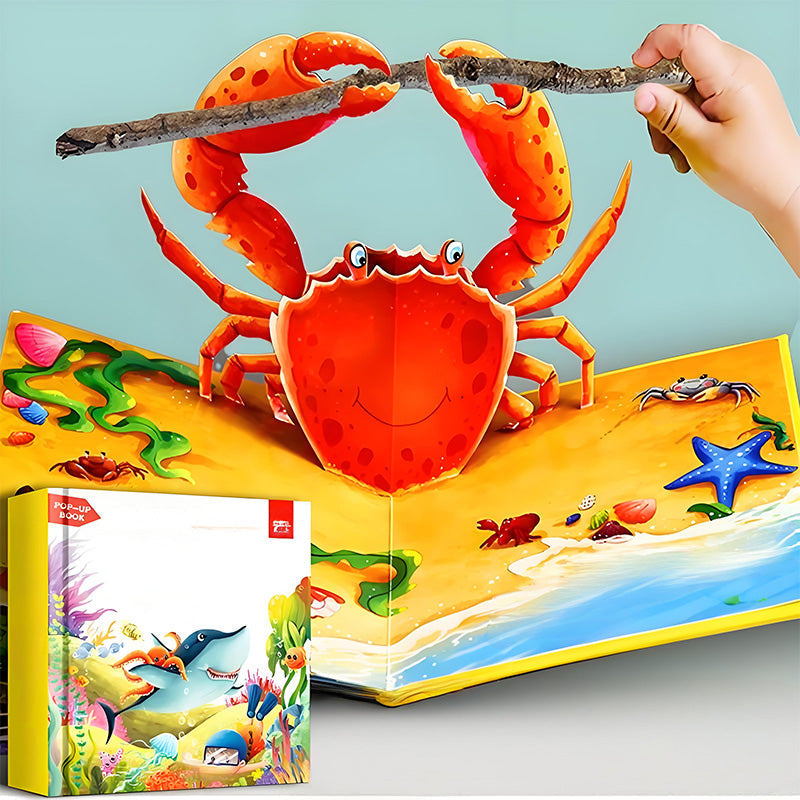 ✨【Kids' 3D Pop-Up Animal Book - Interaktív korai tanulás nélkülözhetetlen】✨