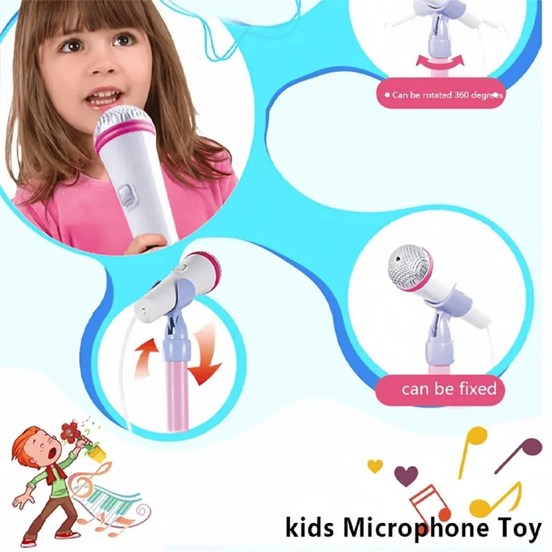 🎁 Gyerekajándék 🎤Nyújtható mikrofon játék világító karaoke géppel