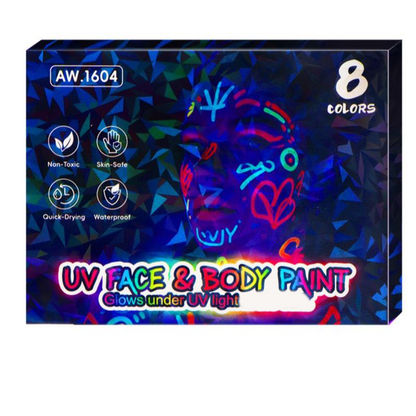 ✨UV fényűző arc- és testfesték-filctollak szett