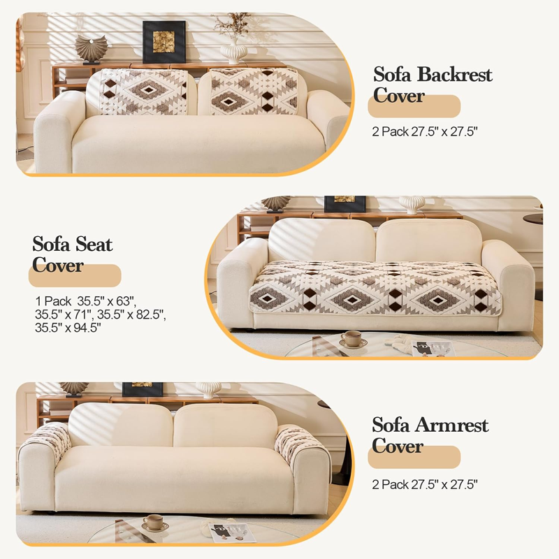 🛋️✨Modern geometrikus plüss kanapéhuzat