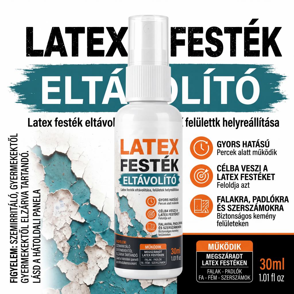 🧴 Többfelületű latex festékoldó spray – Falra, fára, fémre – Utánvét 🔥